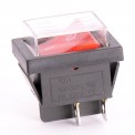 Кнопка красная KCD4 16A/250VAC 4 контакта / 1 клавиша / рамка (019728)