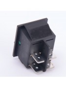Выключатель зеленый 16A 250V / 20A 125V 4-х контактный (019303) Выключатель зеленый 16A 250V / 20A 125V 4-х контактный (019303)