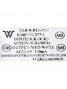 Трансформатор TDB-8-B13-PTC LS-24SC 11V 700mA 11330024000029 (022569)