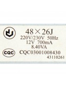 Трансформатор 220V / 12V 700Ma (020498)