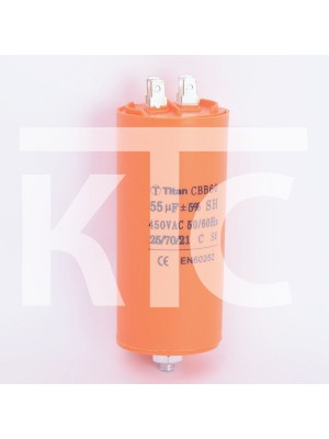 Конденсатор 55 мкф 450VAC CBB60E клеммы+болт (019364)