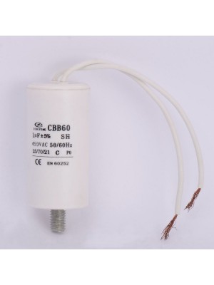 Конденсатор 1 мкф 450VAC CBB60G гибкие выводы+болт (019367)