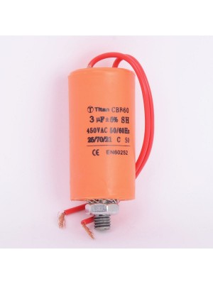 Конденсатор 3 мкф 450VAC CBB60G гибкие выводы+болт (019369)