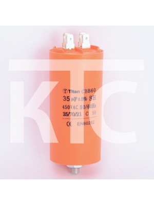 Конденсатор 35 мкф 450VAC CBB60E клеммы+болт (019360)