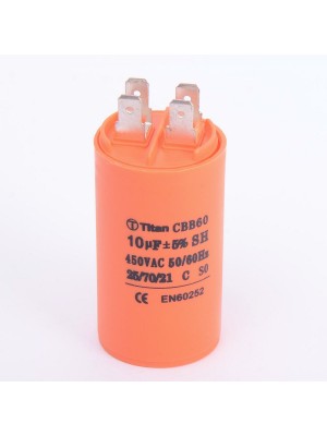 Конденсатор 10 мкф 450VAC CBB60A клеммы (019334)