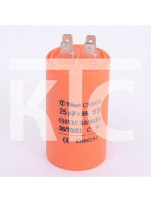 Конденсатор 25 мкф 450VAC CBB60A клеммы (019339)