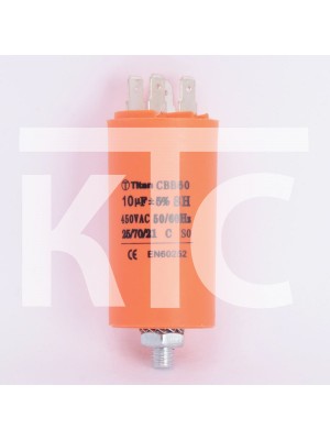 Конденсатор 10 мкф 450VAC CBB60E клеммы+болт (019352)