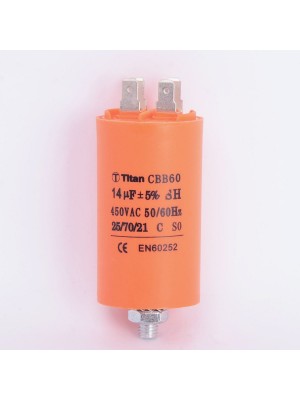 Конденсатор 14 мкф 450VAC CBB60E клеммы+болт (019354)