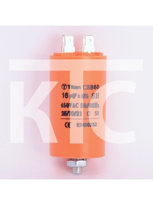 Конденсатор 16 мкф 450VAC CBB60E клеммы+болт (019355)