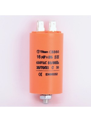 Конденсатор 16 мкф 450VAC CBB60E клеммы+болт (019355)
