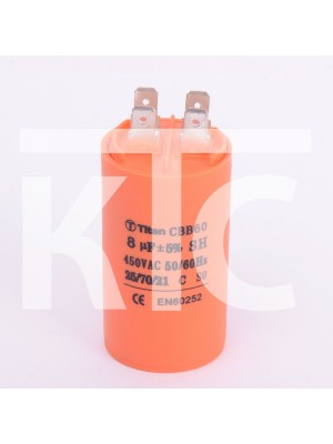 Конденсатор 8 мкф 450VAC CBB60A клеммы (019333)