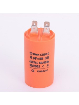 Конденсатор 8 мкф 450VAC CBB60A клеммы (019333)