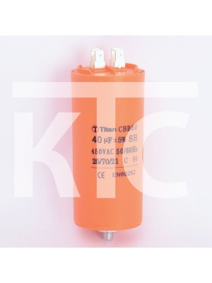 Конденсатор 40 мкф 450VAC CBB60E клеммы+болт (019361)