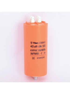 Конденсатор 40 мкф 450VAC CBB60E клеммы+болт (019361)