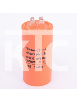 Конденсатор 45 мкф 450VAC CBB60A клеммы (009281)