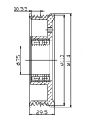 Шкив компрессора кондиционера BMW E81, E87, E90, E91, E92, E93 (9993) Шкив компрессора кондиционера BMW E81, E87, E90, E91, E92, E93 (9993)