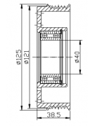 Шкив компрессора кондиционера Mercedes W124, S124 6PK d121(3768)