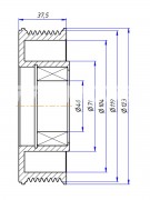 Шкив компрессора кондиционера 8PK d123 (8366) Шкив компрессора кондиционера 8PK d123 (8366)