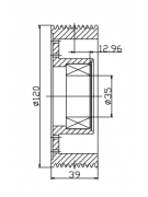 Шкив компрессора кондиционера SANDEN 7H15 8PK d119 (8369) Шкив компрессора кондиционера SANDEN 7H15 8PK d119 (8369)