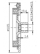 Муфта компрессора кондиционера 7PK d136/130 (5409) Муфта компрессора кондиционера 7PK d136/130 (5409)