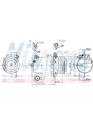Компрессор BMW 3 E36/5 E39/3 E46 8FK351131-161 (6540)