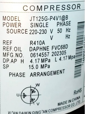 Компрессор JT125G-P4V1@B R410 220V (020754)